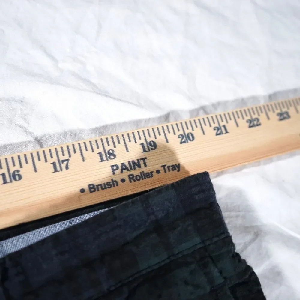 Polo Ralph Lauren Seersucker Blackwatch Plaid Shorts Navy Blue Green 40